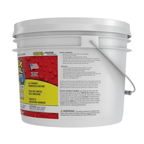 Flex Seal Liquid, Liquid Rubber Coating Sealant, Waterproof, Flexible, Breathable, and UV Resistant, Roof Repair, Basements, RV, Campers, Trailers, Marine, EPDM, Masonry, MAX, White, 2.5 Gallon