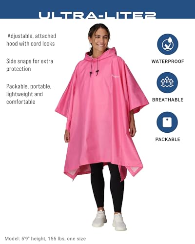 FROGG TOGGS Ultra-lite2 Waterproof, Breathable Rain Poncho - color: Pink, style: Adult
