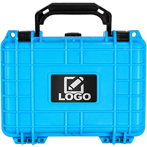 Eylar Protective Gear and Camera Hard Case with Custom Logo Engraved Plate TSA Approved 8.12 inch 6.56 inch 3.56 inch, Customizable Pluck Foam, Lockable for Cameras, Lenses, Drones, Gear (Neon Blue) - color: Neon Blue