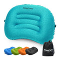 Inflatable Camping Pillow, Travel Blow Up Air Pillow, Neck Lumbar Support Ultralight Compact Pillow for Outdoor Hiking Backpacking Car Beach Airplane Sleeping Essentials, Peacock Blue - color: Peacock Blue
