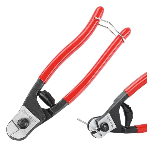 MAXPOWER Wire Cutter, 8-Inch Wire Rope Cutters for Steel Wire, Wire Seals, Aircraft Bicycle Cable, Cable Cutter Cuts Up to ¹³/₆₄"(5mm) - size: 8"