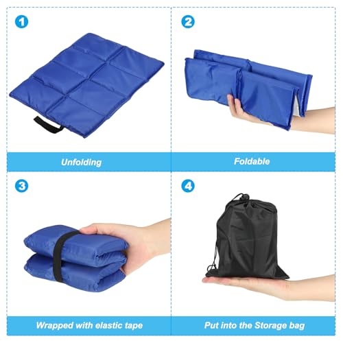Generic 15.7" x 11.6" x 0.4" Foldable Hiking Seat Pad, 2 Pack Cushion Sitting Pads Foam Mat Ultralight Waterproof for Outdoor Camping Picnic Stadium, Navy Blue