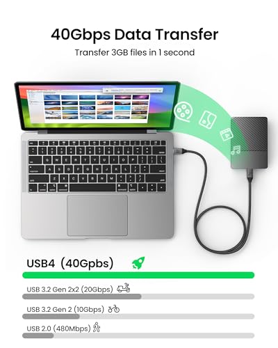 Silkland 40Gbps USB 4 for Thunderbolt 4 Cable 6.6FT, 8K/Dual 4K, 240W PD3.1 | 4K@240Hz, MST Support, Braided USB C Video Cable Compatible for MacBook, iPhone 17/16, Monitor, SSD, iPad, Dock - size: 6.6FT