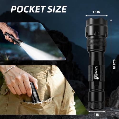 ULTRAFIRE 1000 LM Single Mode Tactical Flashlight with Holster for Police | Nighttime law enforcement, security patrols, and outdoor hiking