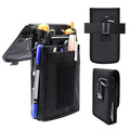 Belt Tool Pouch, Tactical Utility Organizer with Cell Phone Holder, Durable Heavy-Duty 1000D Nylon EDC Multitool Holster with Multi-Pockets for Electricians, Handymen, Work, Hiking - color: Black