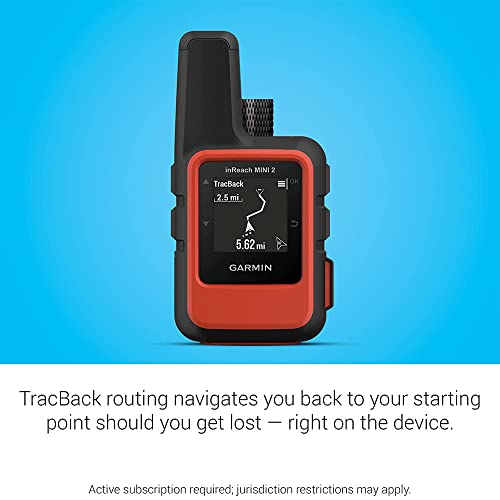 Garmin inReach Mini 2 Satellite Communicator, Two-Way Messaging, SOS, GPS, Flame Red, 010-02602-00 Bundle w/Wagan LED Brite-Nite Dome Lantern Flashlight + Deco Essentials 2 Year CPS Plan - color: Orange/Black