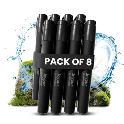 Portable Water Filter Straw Survival, Essential Camping & Hiking Gear, Water Purification Straw for Travel, Biking and Emergency Preparedness - color: Black, style: 8PACK