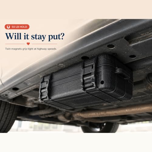 Family1st Weatherproof Magnetic Case for GPS Tracker Device for Vehicles, AirTag, Key Holder Under Vehicles, Weatherproof Heavy Duty Twin Magnets