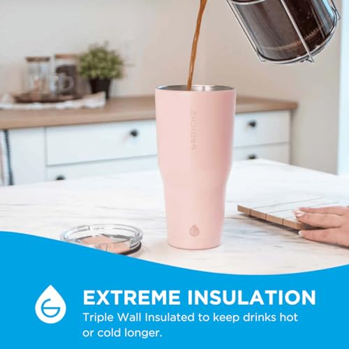 GROSCHE Yukon Triple Insulated Coffee Travel Mug with Lid - 20 oz Pink - color: Pink, size: 20 Ounces