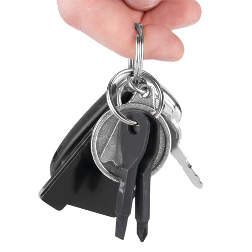 Performance Tool 20234 2-Piece Screwdriver Keychain Set | Includes black powder-coated steel Phillips and slotted keys. Pocket-sized mini screwdriver tools on a keyring