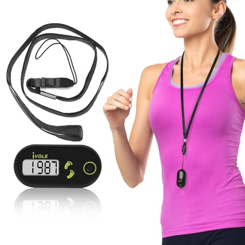 TOYANDONA 3D Accurate Step Counter: Mini Clip On Digital Pedometer with Clip and Lanyard Portable Electronic Fitness Tracker for Men Women Walking Running