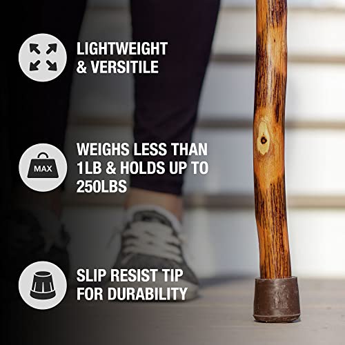 Brazos Rustic Wood Walking Stick - size: 52"