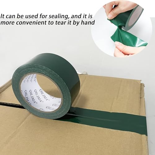 QILIMA Dark Green Duct Tape, Waterproof Duct Cloth Fabric, Professional Grade Duct Tape for Photographers,Repairs, DIY, Crafts, Indoor Outdoor Use,2 Inch X 28 Yards, Green - color: Green