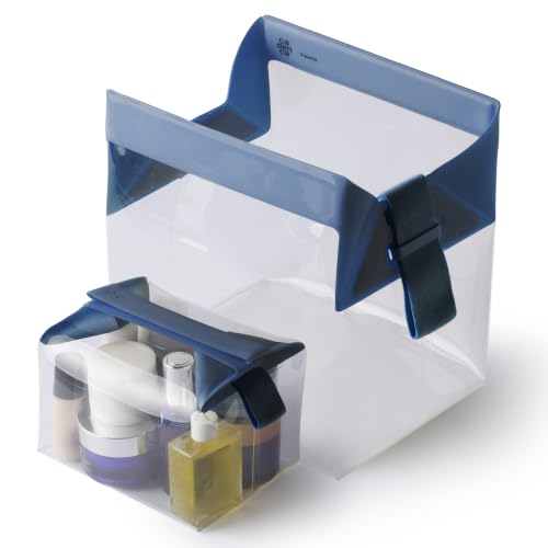 Cadence Parcel - Clear Travel Kit with Zipperless Magnetic Closure - Cove, Large - Durable, Leak-Resistant and TSA Approved Toiletry Bag - Modular Organization - Recycled TPU (2 Qt) - color: Cove, size: Large
