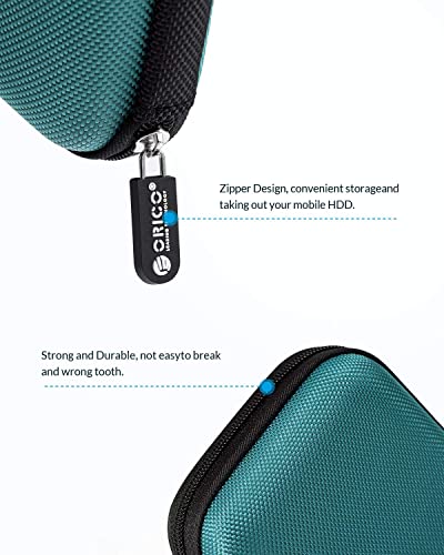 ORICO Hard Drive Case 2.5 inch External Drive Storage Carrying Bag Waterproof Shockproof with Inner Size 5.5x3.5x1.0inch for Organizing HDD and Electronic Accessories, Multi Colors (PHD-25) - color: Multi-Colored