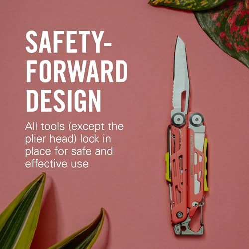 LEATHERMAN Signal 19-in-1 Multi-Tool, Guava | Ferrocerium Fire Starter, Emergency Whistle & Diamond-Coated Sharpener for Camping, Hiking & Survival, Made in USA - color: Guava