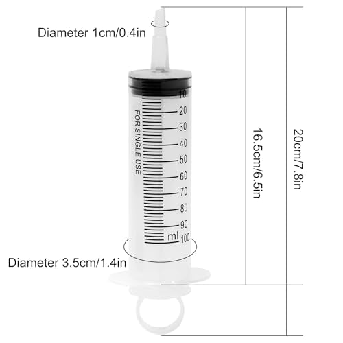 3 Pack 100ml Syringes with 55.1 Inch tube for Dispensing, Measuring, Scientific & Refilling - style: 100 ml