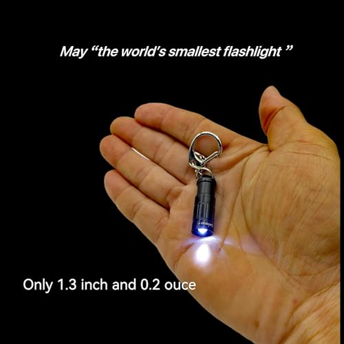 e1 Smallest Keychain Flashlight Tiny Mini Keychain Light Long-Lasting Safety Light for Everyday Carry Emergencies Outdoor Dog Walking Hiking Camping Nice Gift for Parents Kids - color: Black