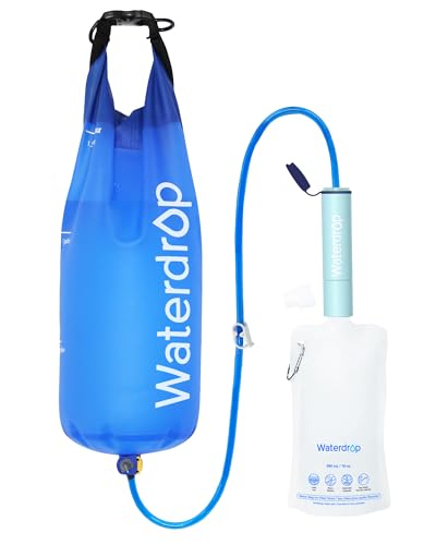 Waterdrop Gravity Water Filter Straw, Camping Water Filter, 0.1 Micron - color: Light Blue