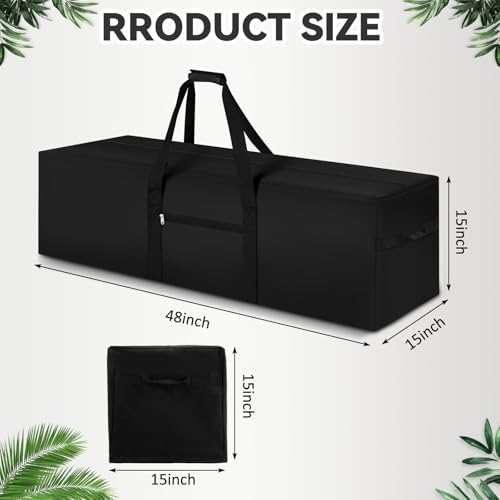 1 Pcs 48 x 15 x 15, 176 L Versatile Large Duffle Bag, Black | Large Camping Tent Storage Bag, Heavy Duty Waterproof Oxford Duffel for Travel, Moving, Sports Equipment, Household Storage - color: Black, size: 48 x 15 x 15 Inch, 176 L