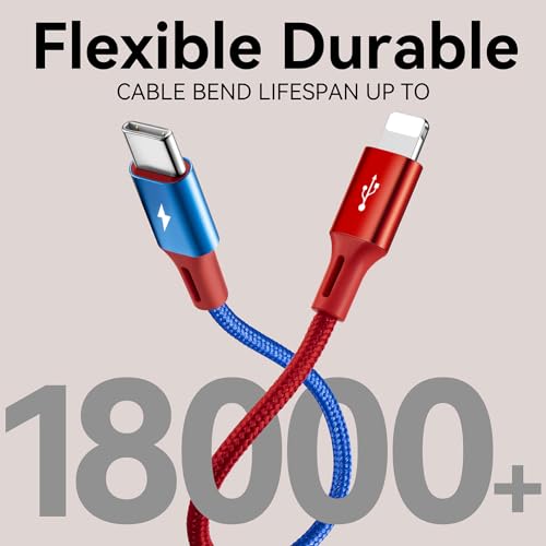 Multi USB Charging Cable 4A, 4-in-1 Braided Charging Cord, Multi Charger Cord, Multiple USB Cable with IP/USB C/Micro Ports Adapter for Cell Phones/iPhone/Tablets/Samsung/Pixel/PS More (2Pack/4Ft) - color: Red