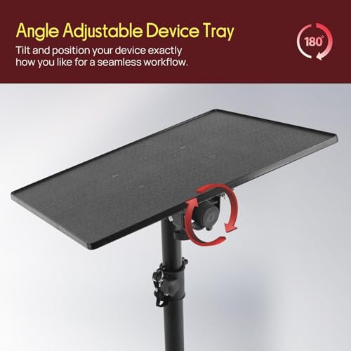 Pyle Projector Stand Tripod 28.0'' - 50.0'', Pro DJ Laptop, Easy Setup, Portable Studio Stand for Laptops, Mixers, and Projectors, Height Adjustable for Stage, Home, Studios, Stable and Versatile - size: 28.0'' - 50.0''