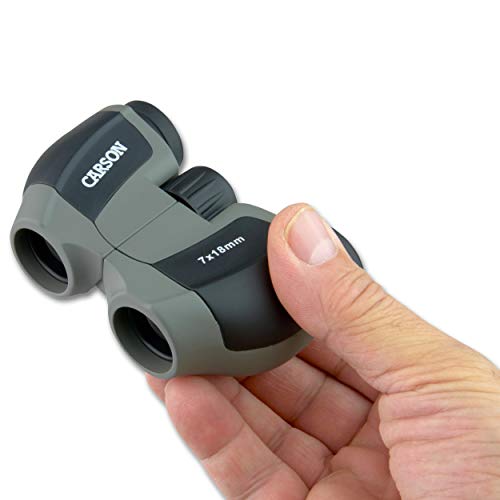Carson MiniScout 7x18mm Ultra Compact Porro Prism Binoculars (JD-718), 1.5 H x 3.5 L x 2.75 W - style: 7x18mm