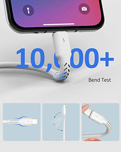6 inch iPhone Charge Cable Short, 0.5ft 5Pack USB to Lightning Cord for Fast Charging Stations Compatible with Apple iPhone 12 11 Pro Max Xs 8 7 6 5 Plus, iPad Air/Mini - color: White, size: 0.5 feet