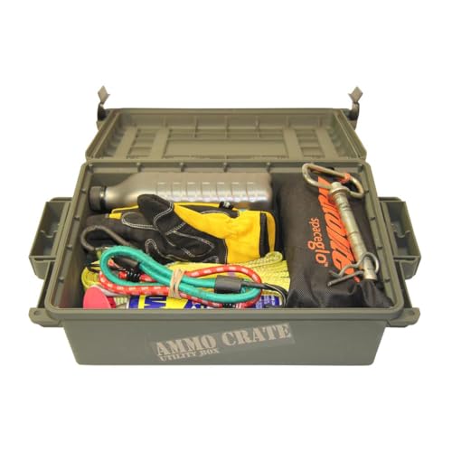 MTM ACR4-18 Ammo Crate Utility Box-Carry up to 65lbs of gear-Stackable design, double padlock for security - Water-resistant O-ring seal - Army Green