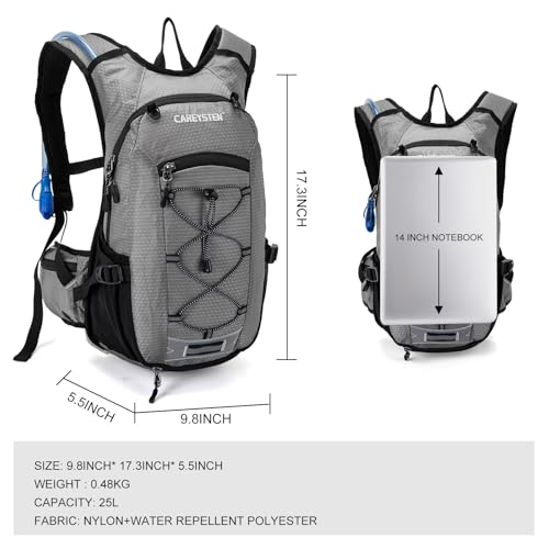 Carey STEN Hydration Backpack Hiking Pack Equipped 2L Water Bag - color: Grey
