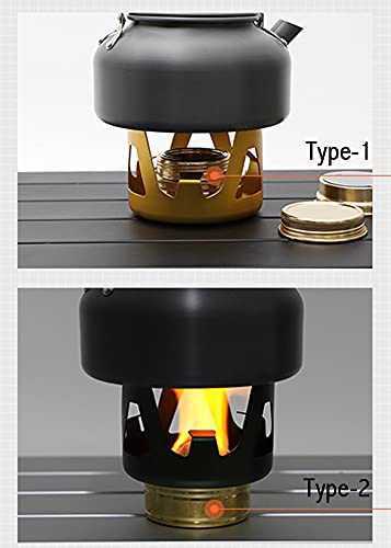 Mini Alcohol Backpacking Stove, Lightweight Brass Spirit Burner with Aluminium Stand for Camping Hiking and Picnic - color: Green