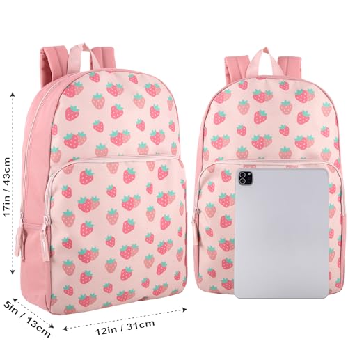 Trail maker Classic 17 inch Backpacks with Adjustable Padded Straps | School Backpacks for Girls, Boys - color: Sweet Strawberries