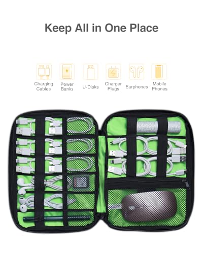 Luxtude Travel Cable Organizer Bag, Flat Cord Organizer Case - size: Small