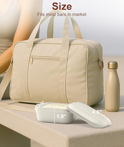 Quatish Leakproof Soap Dish with Lid & Draining Layer, Shatterproof Travel Bar Soap Holder Case Container, Portable Travel Size Toiletries Essentials for Camping, Gym, Bathroom, Beige - color: Grey, size: Medium