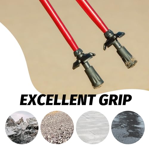 BlingKingdom 6 PCS Walking Stick Caps Trekking Pole Tips Rubber Hiking Walking Stick Tips for Hiking Sticks, Trekking Poles, Walkers