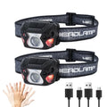 2 Sets High-End Comfortable Camping & Work Headlamp, Long Endurance Lighting 12 Hours, 1000+ LM High Brightness, IPX5 Waterproof, Suitable For Fishing, Running, Maintenance And Other Scenarios