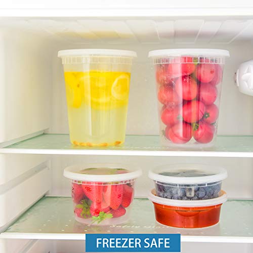 TashiBox [8 oz,16oz,32oz,48Sets,16Sets each size Plastic food storage containers with lids airtight,BPA Free,Microwave/Dishwasher/Freezer Safe - size: 8oz-16sets+16oz-16sets+32oz-16sets