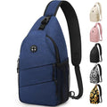Pritent Crossbody Bags for Women Men Trendy Sling Bag Backpack Casual Chest Bag with Convertible Shoulder Strap - color: Blue, size: Medium