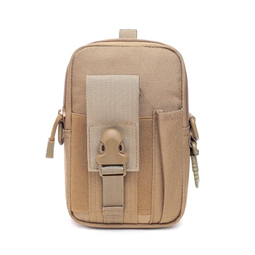 Molle bags, tactical EDC bags, multi-purpose tactical backpacks and compact multi-pocket tool bags with cushioned shock protection inside. Ideal for outdoor travel, hiking(Khaki) - color: Khaki