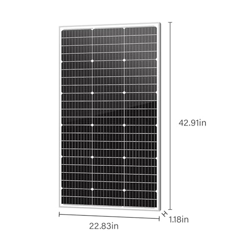 Newpowa 10BB 120W Solar Panel High-Efficiency Monocrystalline 24V PV Module Designed for 24V Off Grid System, Charge Your Battery of RV, Boat, Camper, Trailer, Gate Opener - size: 120W 24V MONO