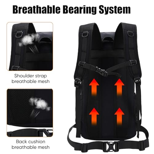 Bseash 30L Lightweight Hiking Backpack, Black | Waterproof, Outdoor Sport Travel Bag Daypack, For Cycling Climbing Skiing - color: Black