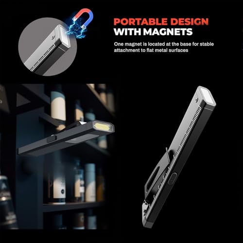 Pocket Flashlight, Compact Multi-Modes EDC Flashlights, USB-C Rechargeable, IPX4, Dual Material with Magnetic Base, Hat & Clothes Clip, Red/Blue Strobe(4)