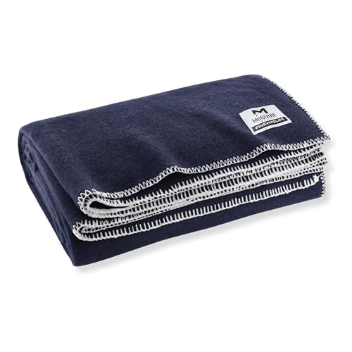 Heavy Duty Wool Blanket, Survival, Emergency, and First Aid Use – Mil-Spec, Fire Retardant, Durable Outdoor Wool Blankets for Camping. - Navy Blue, (64 x 90 inches) - color: Navy