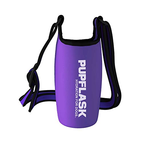 Tuff Pupper PupFlask Insulated Neoprene Dog Water Bottle Holder Sling with Wide Adjustable Shoulder Strap, Great for Travel, Walking, Hiking, Portable Pet Water Bottle Holder (27 OZ, Ultra Violet) - color: Ultra Violet, size: 27 OZ