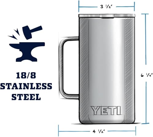 YETI Rambler 24 oz Mug, Vacuum Insulated, Stainless Steel with MagSlider Lid - color: cape taupe