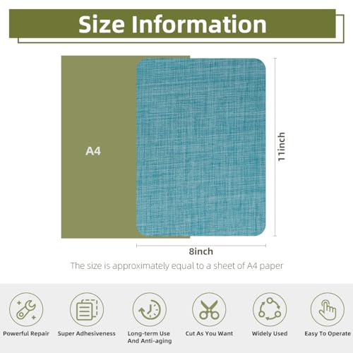 2Pcs Self-Adhesive Linen Fabric Patches, Quick Repair for Sofas, Tents, Car Seats/8" x 12", Blue - color: Blue