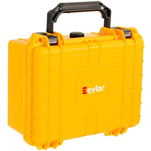 Eylar Protective Camera Hard Case Water & Shock Proof w/Foam, TSA Standards 9.12 inch 7.56 inch 4.37 inch (Yellow) - color: Yellow