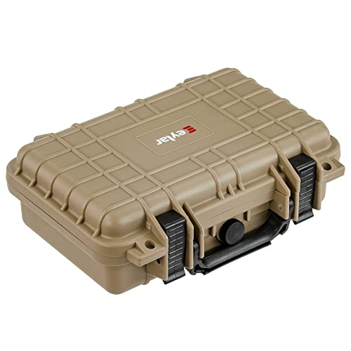 Eylar Protective Gear and Camera Hard Case Waterproof Dry Box with Foam 11.6 Inch 8.3 Inch 3.8 Inch (Tan) - color: Tan