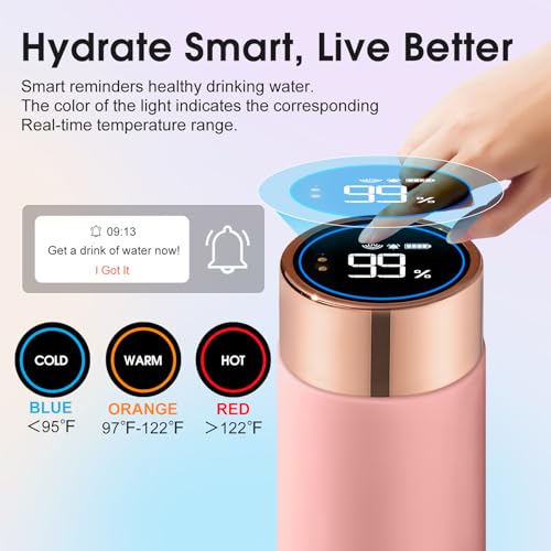 VSITOO S1 Lite Mini 8.5oz Insulated Self-Cleaning Water Bottle for Purse - color: Pink, size: 8.5 Ounces