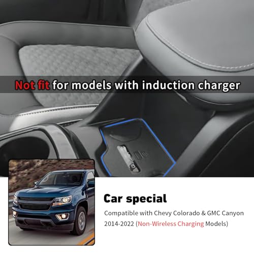 Linskip Center Console Hanging Storage Organizer Compatible with Chevy Colorado & GMC Canyon 2015-2022 (Non-Wireless Charging Models), for Chevrolet Colorado Armrest Tray, Interior Accessories - color: 15-22
